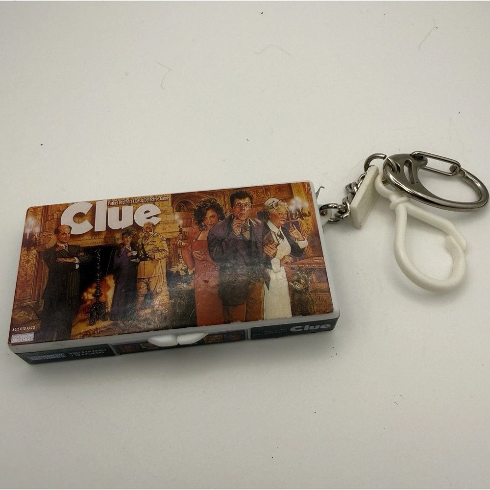 Clue Keychain 1998 Basic Fun Mini Travel Board Game Incomplete